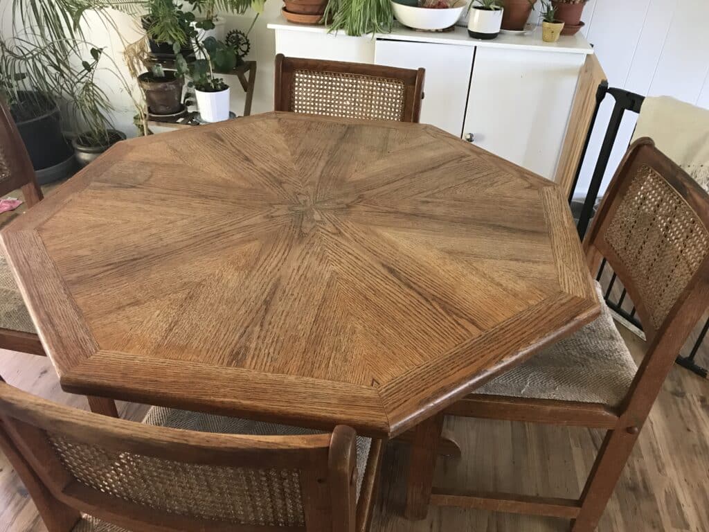 thrift store dining table and chairs