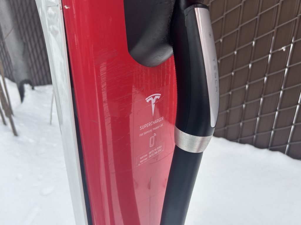Tesla supercharger up close view