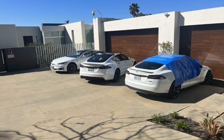 Tesla model s parked in CA